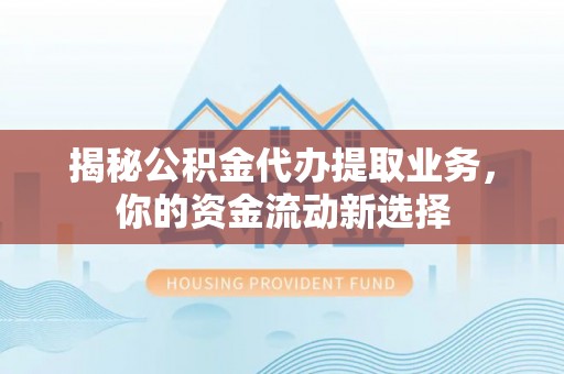 金州新区揭秘公积金代办提取业务，你的资金流动新选择