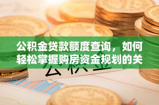 金州新区公积金贷款额度查询，如何轻松掌握购房资金规划的关键