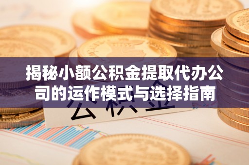 金州新区揭秘小额公积金提取代办公司的运作模式与选择指南