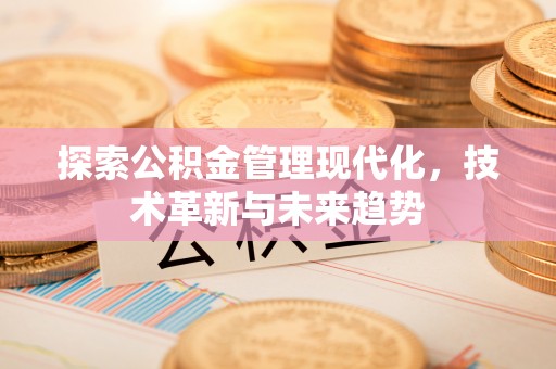 金州新区探索公积金管理现代化，技术革新与未来趋势