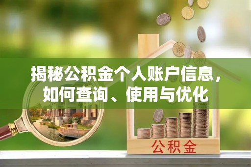 金州新区揭秘公积金个人账户信息，如何查询、使用与优化