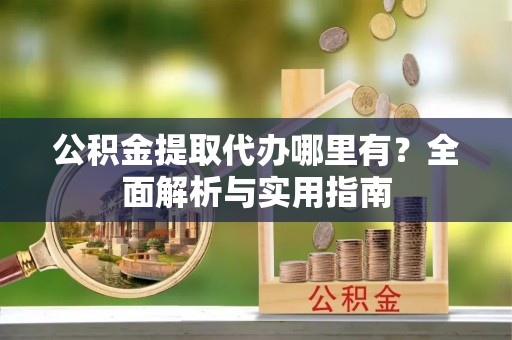 金州新区公积金提取代办哪里有？全面解析与实用指南