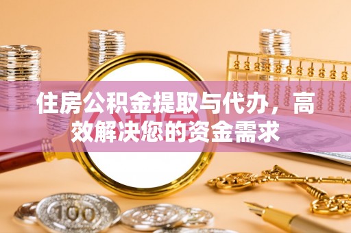 金州新区住房公积金提取与代办，高效解决您的资金需求