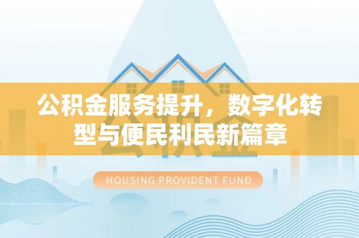 金州新区公积金服务提升，数字化转型与便民利民新篇章