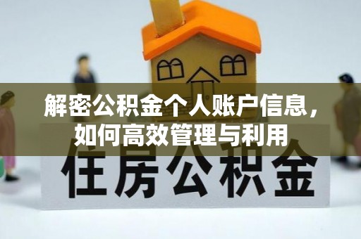 金州新区解密公积金个人账户信息，如何高效管理与利用