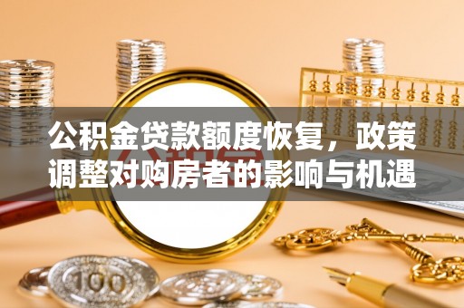 金州新区公积金贷款额度恢复，政策调整对购房者的影响与机遇