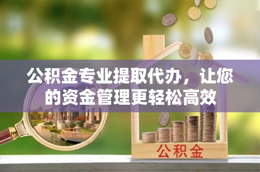 金州新区公积金专业提取代办，让您的资金管理更轻松高效