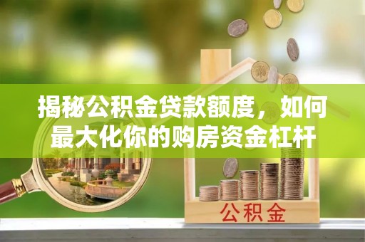 金州新区揭秘公积金贷款额度，如何最大化你的购房资金杠杆