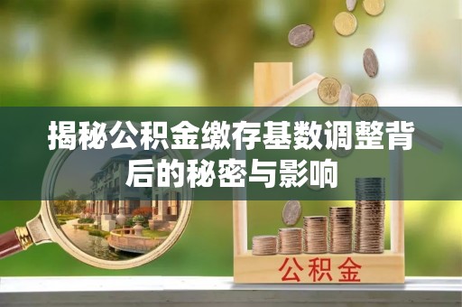 金州新区揭秘公积金缴存基数调整背后的秘密与影响